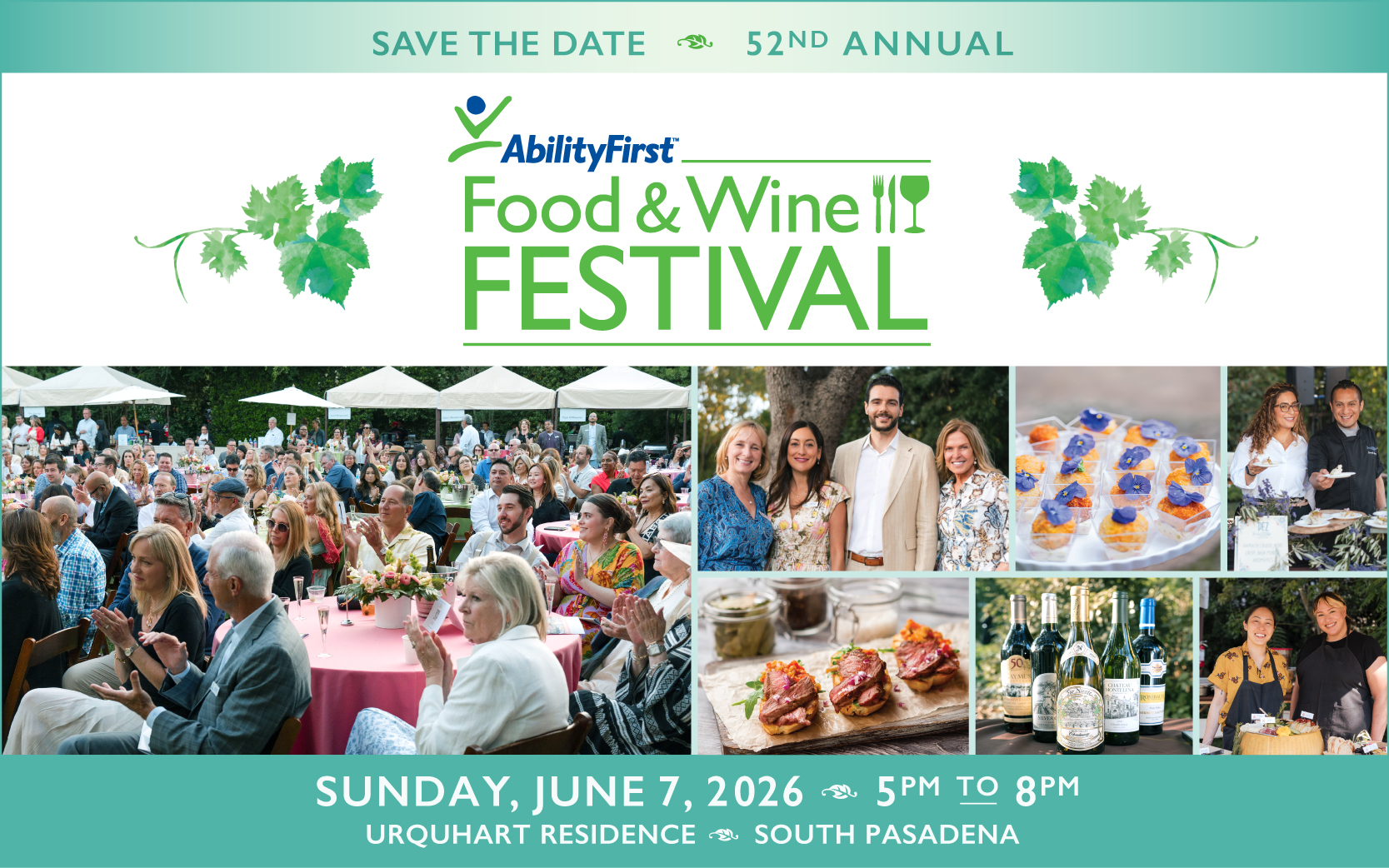 Food and Wine Save the Date with pics of the event